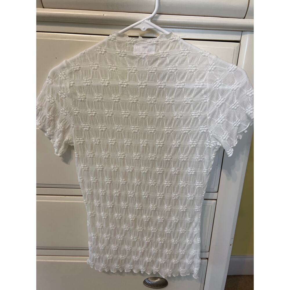 Y2K Style Sheer Lace Layering Shirt Fairy Coquette Top Size Small Cottage Fairy - Picture 4 of 7